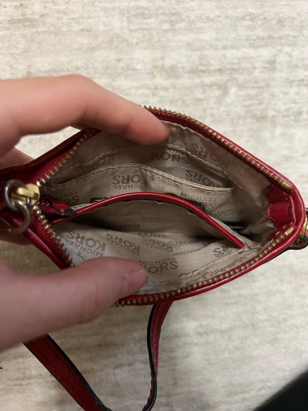Michael Kors 🤎❤️👛 JetSet Signature Jacquard Wristlet Wallet - Picture 5 of 7